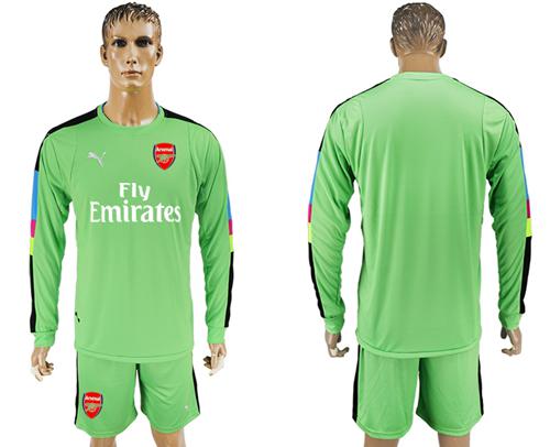 Arsenal Blank Green Goalkeeper Long Sleeves Soccer Club Jersey